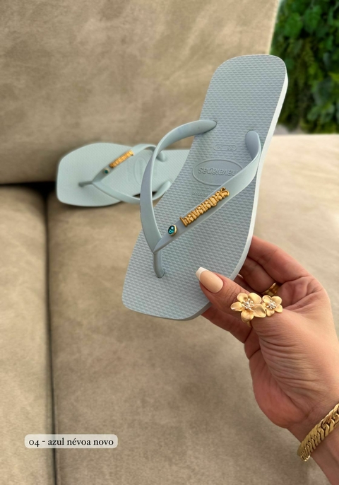 Chinelo Feminino Adulto Havaianas Ponto de Luz - Azul Névoa Novo - comprar online
