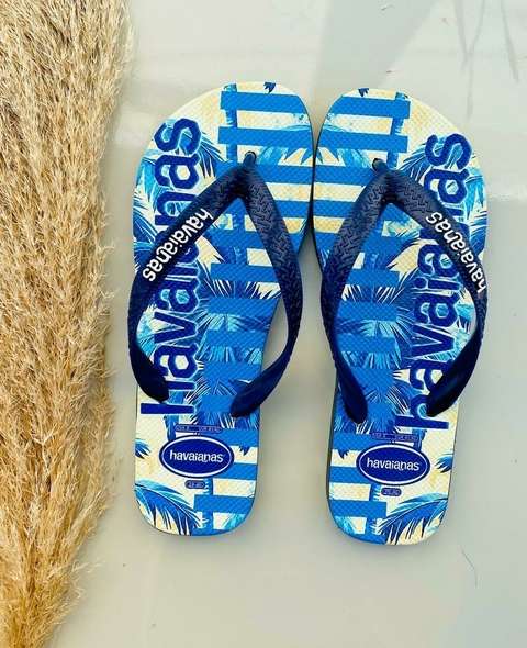 Chinelo Masculino Adulto Havaianas - Sola Preta Tira Azul - comprar online