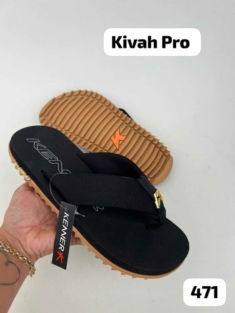 Chinelo Masculino Adulto Kenner Kivah Pro - Preto/Dourado - comprar online