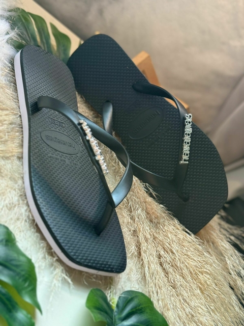 Chinelo Feminino Adulto Havaianas Sol e Areia - Preto/Nude - comprar online