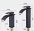 Torneira Alta e Baixa Preta Inox – Estilo Cascata com Dupla Temperatura