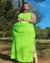 Vestido longo com fenda