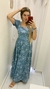 Vestido de Tecido Trabalhado Azul M - comprar online