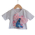 Cropped Blusinha Infantil Meninas Stitch - Divertidamente Camiseta Infantil com Laço Top na internet