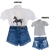 Conjunto Infantil para meninas Boiadeira Ana Castela Cavalgada com Short Jeans e Camisa Cavalo- Fabilu-