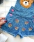 Macaquinho Jeans Infantil Bordado Ursinha Macacão -Kerolli- - Lolla Kids Oficial