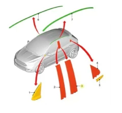 Moldura Marco Puerta Trasera Derecha Ford Ka 2015/ Original