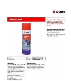 Limpiador Carbo Off Diesel Wurth 400 Ml - comprar online