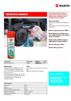 Protector De Frenos Ht 300 Ml Wurth - Autopartes Kajin