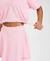 T-Shirt Alto Giro Cropped Piquet Com Gola A Laser - loja online