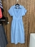 Vestido longo acinturado. Azul claro. ZARA . Tamanho M.