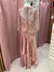 Vestido de festa longo rosa com bordados. Tamanho GG. - Chica Carolina Brechó