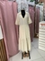 Vestido longo acinturado. Em linho. SK. Tamanho 36.
