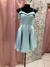 Vestido azul curto de festa. BLUE SHOP. Tamanho 36.