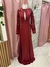 Vestido longo vinho de festa. UNICKE. Tamanho M.