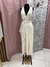 Vestido longo, tom creme. ZARA. Tamanho P.