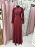 Vestido longo de festa. Tom marsala. UNICKE.