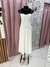 Vestido longuette branco. Em viscolinho. GARAGE. Tamanho G.