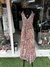 Vestido longo indiano, tecido fluido com detalhes dourados. Tamanho único. - comprar online