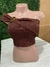 Cropped canelado com fivela possui bojo . Tam:U (36,40)