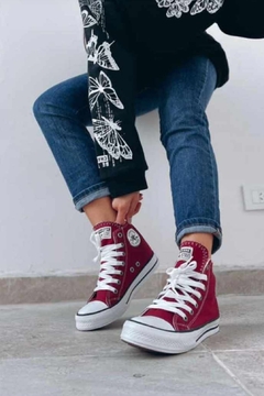 Converse Bota Lona Bordó - tienda online