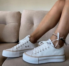 Converse Ecocuero Plataforma Blanco-Detalle en Beige - comprar online