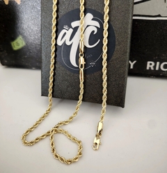 Juego Torzal Fino 3mm Oro Laminado