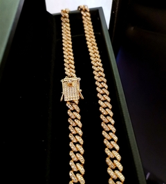 Cadena Cubana Premium Diamantada Oro Laminado 14k en internet