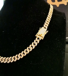 Cadena Cubana Premium Diamantada Oro Laminado 14k - comprar en línea