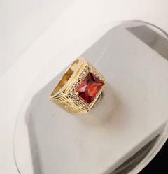 Anillo Piedra Roja Oro Laminado - comprar en línea