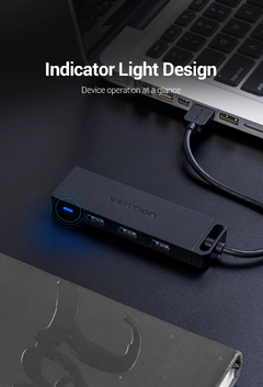 Vention usb c hub 4 portas usb tipo c para usb 3.0 hub splitter divisor adaptado
