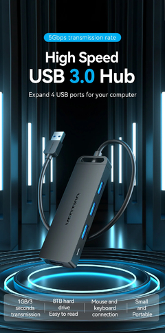 Vention usb c hub 4 portas usb tipo c para usb 3.0 hub splitter divisor adaptado - comprar online