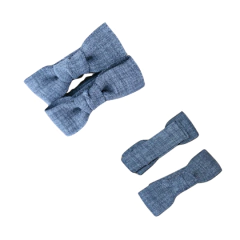 Mini laço de linho (4 cm - 1 par) - cinza escuro