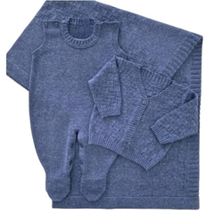 Saída de Maternidade Tijolinho - Azul Mescla - Poohlulu for Babies