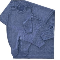 Saída de Maternidade Tijolinho - Azul Mescla - comprar online