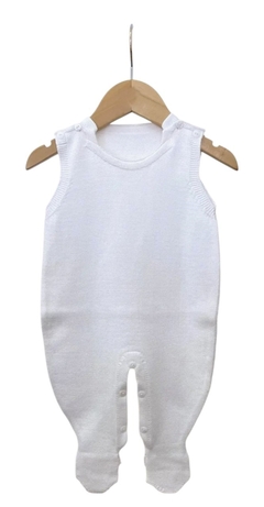 Macacão liso tricô- Branco - comprar online