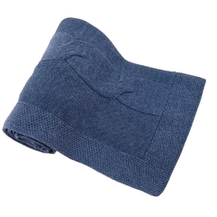 Manta trama trança tricô - azul mescla - comprar online