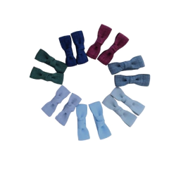 Mini laço de linho (4 cm - 1 par) - azul bebe - comprar online