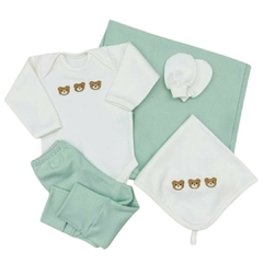 Kit Algodão Egípcio Liso com bordado urso (contém 5 peças) - comprar online