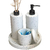 Kit Lavabo Com Bandeja Luxo Saboneteira Aromatizador Preto