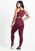 Calça Legging com Bolso de Tela + Cropped Marsala com Elásticos Conjunto Fitness | REF: CCA8