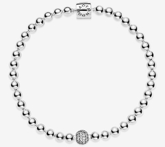 Pulseira Esfera Brilhante Prata 925 - comprar online