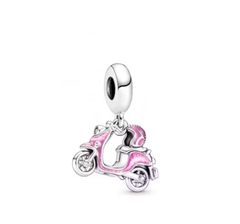 Berloque Pingente Moto Lambreta Rosa Barbie Prata 925 - comprar online