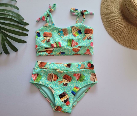 CONJUNTO BIQUÍNI INFANTIL CUPCAKES