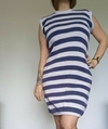 Vestido Listrado em Tricô de Malha Tamanho M