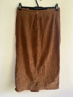 Saia Midi Mostarda Tamanho P - Brechó do Gatil - Moda Circular