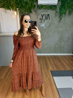 Vestido midi Lastex Manga longa - comprar online