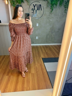 Vestido midi Lastex Manga longa - loja online