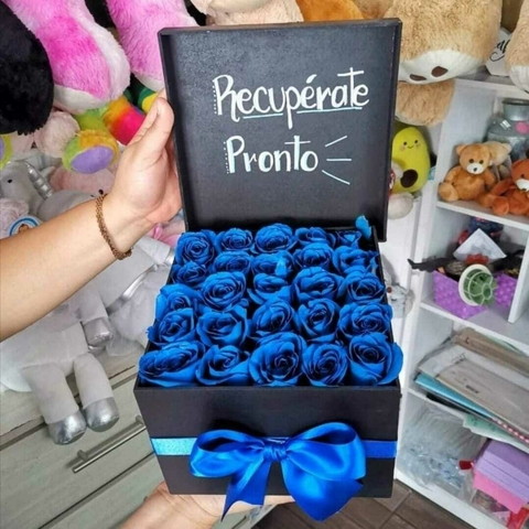 Box de rosas azules