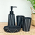 Set Baño de Resina x4 Rayas Negro - comprar online